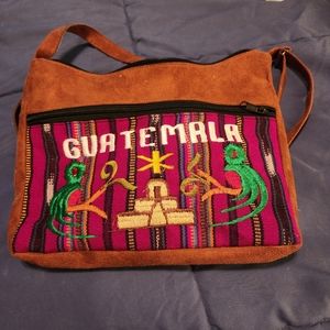 Authentic NWOT Suede Handmade purse from Guatemala